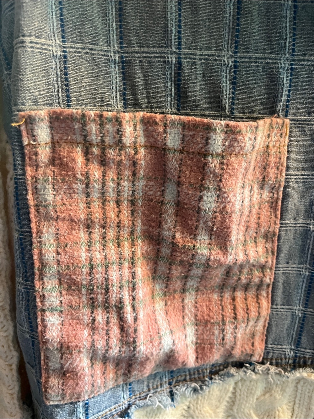 POL Mixed Blue and Brown Plaid Button-Up Shirt Jacket - Picture 4 of 8